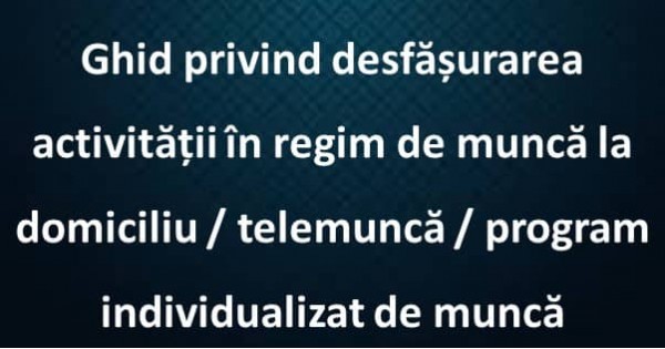 Inspecţia Muncii a publicat ghidul pentru activităţi de telemuncă şi muncă la domiciliu